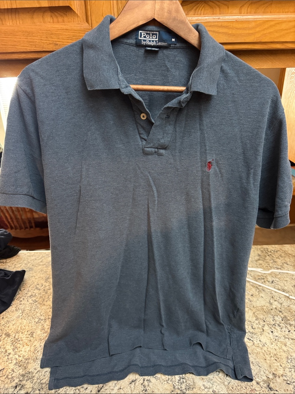 Polo by Ralph Lauren Men's Charcoal Gray Polo with Red Pony